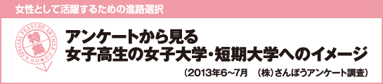 アンケートから見る女子高生の女子大学・短期大学へのイメージ(2013年6〜7月 (株)さんぽうアンケート調査)
